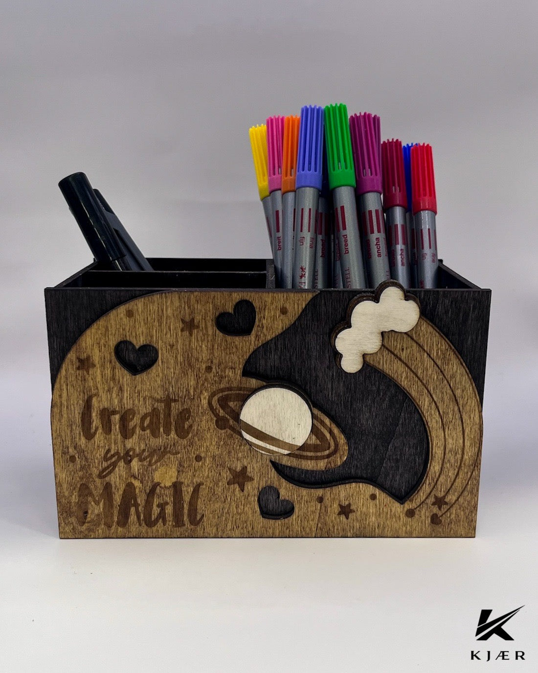 Skrivebordsoppbevaring til barn - verdensrommet