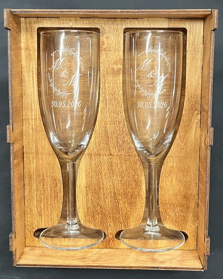 Champagneglass m/ monogram