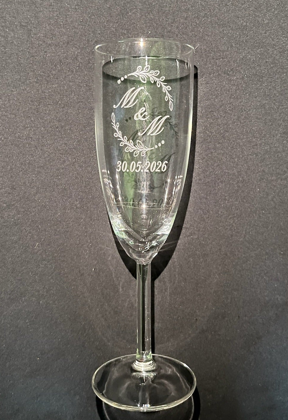 Champagneglass m/ monogram